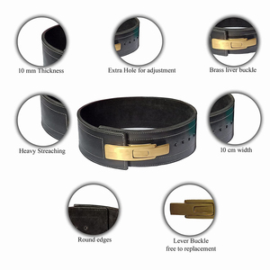 High Quality Power lifting Gym <b>Training</b> Workout Wear <b>Weight</b> Lifting Power Belts With Lever Buckle - Product Image 5