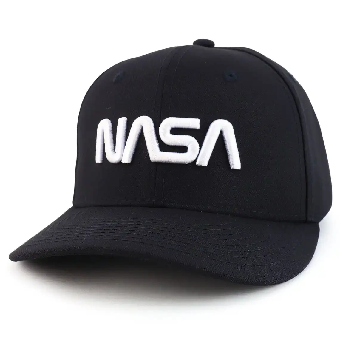 공식적으로 라이센스 NASA 웜 편지 3D 퍼프 자수 야구 모자