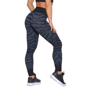 Wholesale Ladies High Waisted Yoga Pants Spandex <b>Tummy</b> <b>Control</b> Fitness Gym Tights Custom Print Leggings for Women - Product Image 3