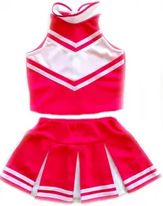 Pemandu Sorak Seragam Hitam Polos Emas Seragam Cheerleader Spandex Pemandu Sorak Seragam