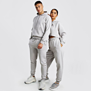 Cheap 2021 Latest Design Custom Unisex Side Stripes Tracksuits With Drawstring Hoodie & Full Front Zip Couple Tracksuit - Product Image 2