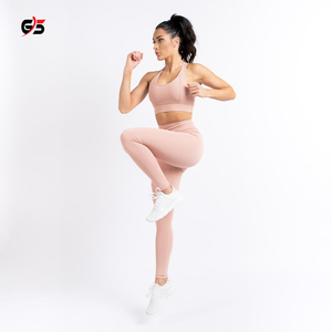 Women's Workout Gym Fitness Fine Quality Athletic Wear Yoga Suit Set Sport Bra Leggings Nylon Spandex Material Customized Logo - Product Image 3