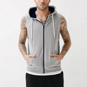 Sweat-shirt décontracté sans manches avec capuche, noir, personnalisable, prix réduit - Product Image 5