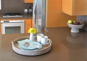 Plateau de service en osier Vietrustic, bois naturel, bambou, taille personnalisée, table basse, panier tissé pour le petit-déjeuner, utilisation à domicile, hôtel, restaurant - Product Image 3