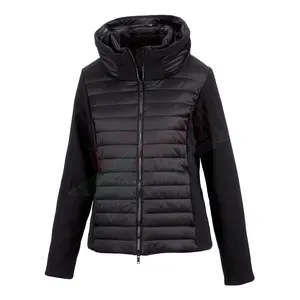 100% पॉलिएस्टर ठोस रंग जिपर hooded, गद्देदार जैकेट महिलाओं सर्दियों के लिए उच्च गुणवत्ता महिला Puffer जैकेट प्रकाश Hooded महिलाओं