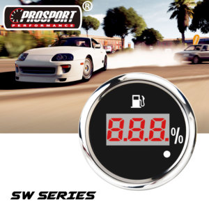 Nouveau pour 216SWFL-CB Jauge de niveau de carburant numérique 52 mm à cadran noir avec fonction d'avertissement LED rouge en acier inoxydable 12V/24V pour véhicules lourds - Product Image 5