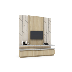 Mueble para TV Arion HPL, Diseño Moderno y Sencillo, Natural, para Sala de Estar, Hogar, Hotel, Mueble de Madera para Equipos Multimedia - Product Image 1