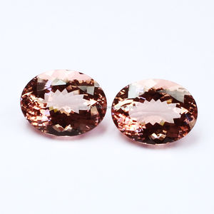 Piedra preciosa curativa suelta de morganita de melocotón Natural 100% de alta calidad en forma de corte ovalado facetado disponible en tamaños personalizados - Product Image 2