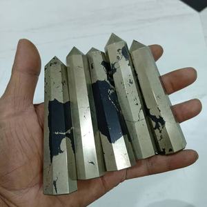 Venta al por mayor de cristal de pirita dorada, Obelisco, torre de cristal Natural pulido, punto Feng Shui, artesanía de piedras preciosas semipreciosas curativas - Product Image 2