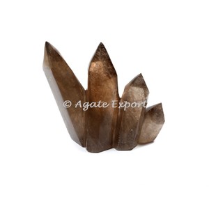 Colgante de Cristal de Cuarzo Ahumado Natural |   Artesanía de Cristal Tallado y Grabado de Gujarat - Product Image 1