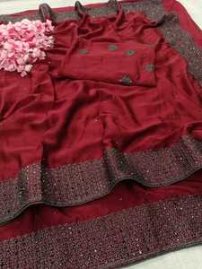 Ropa de fiesta de seda mixta, diseño elegante, Saree Collection - Product Image 4