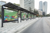 Kotak Lampu LED Luar Ruangan Bentuk Persegi Panjang Kustom untuk Halte Bus, Daya Rendah, Rangka Plat Galvanis, Kotak Lampu Iklan yang Dapat Disesuaikan