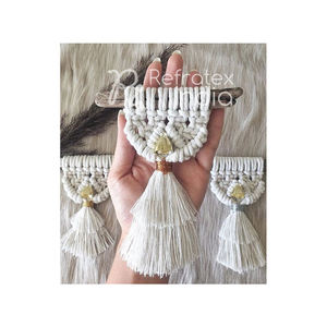 Ornamento de Navidad de macramé de diseño clásico, suministro a granel y fabricación por refractex, India, hecho en la India, buena calidad - Product Image 1
