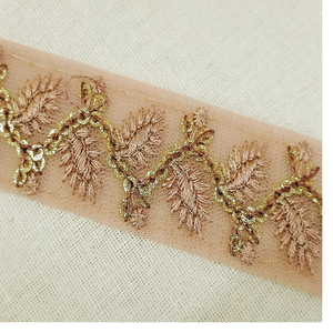 Customized <b>Gold</b> Hand Embroidered Floral & Ethnic Indian Them <b>Ribbons</b> & Laces in Assorted Sizes and Colors for Wedding Dress Desi - Product Image 3