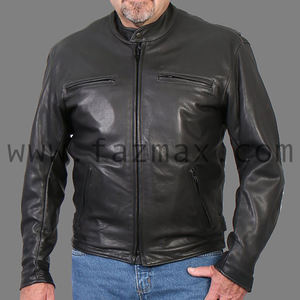 Veste de moto en cuir de vachette épais véritable pour hommes de qualité supérieure fermeture à glissière imperméable respirant grande taille pour la saison d'automne - Product Image 6