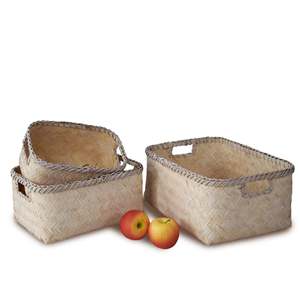 Cesta de almacenamiento tejida de bambú anidada, organizador decorativo, hecho en Vietnam - Product Image 1