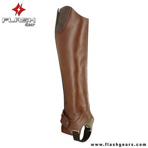 Premium en cuir véritable équitation demi-chaps adultes haute qualité enfant Style fermeture éclair équestre demi chaps hommes femmes équitation - Product Image 3