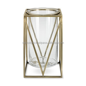 Portavelas Gold Geo Hurricane Elegante Otros tipos de candelabros Linternas Tarros de velas - Product Image 1