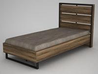 Lit simple en bois de luxe exclusif, couleur noyer, 90*190 cm, design moderne, montage facile, garantie 2 ans, Turkiye Best