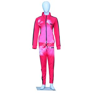 Chándal con estampado de camiseta para mujer, chándal deportivo rosa - Product Image 1
