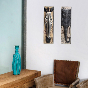 Testa di elefante a parete taverna sala da pranzo decorazione della casa - Product Image 4