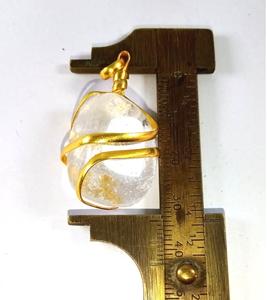 High quality clear <b>crystal</b> Wire Wrapped Pendant Classic Style Quartz <b>Crystal</b> Tumbled Pebble Gemstone <b>Necklace</b> <b>Healing</b> Stone - Product Image 3