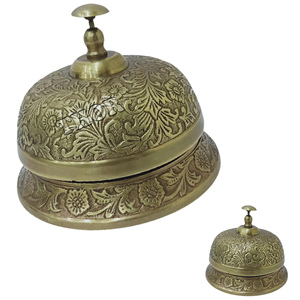 Campana antigua decorativa de latón de estilo Vintage, campana de llamada de diseño moderno para el hogar o el Hotel, decoración navideña hecha a mano de Año Nuevo para el hogar - Product Image 1