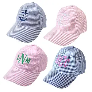 아이 Seersucker 단색 어린이 단색 모자 성인 크기 엄마 모자 여러 색상 옵션 무료 샘플 신속하게 배송