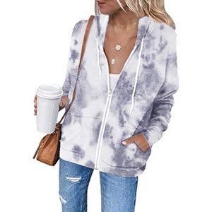 Sudadera con Capucha Tie-Dye 2026, Ligera, Delgada, Deportiva, con Cierre - Product Image 2