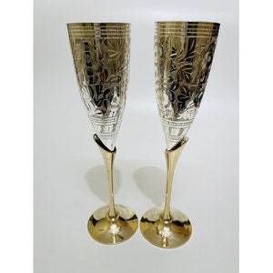 Luxury <b>Silver</b> Plated Goblet Glass Set Handcrafted Vintage Brass Wine Goblets Premium Wedding & Bridesmaid Gift Home Decorative - Product Image 5