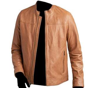Chaqueta de Cuero Ligera y Cómoda, Diseño Personalizado, Chaqueta de Lona con Cuello Alto, Acabado Transpirable, Chaquetas para Hombre - Product Image 3