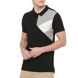 <b>Men's</b> Navy Blue for <b>Shirt</b> with Red Collar Cuffs Short Sleeve Casual Knitted 100% Cotton Eco-Friendly Breathable Gradient Color - Product Image 6