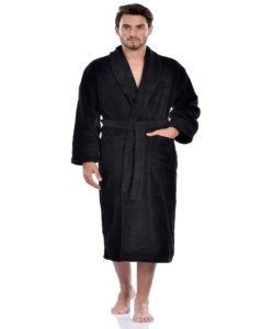 Peignoir de luxe en coton turc 100%, joli prix, de haute qualité, couleur noire, pour femmes - Product Image 1
