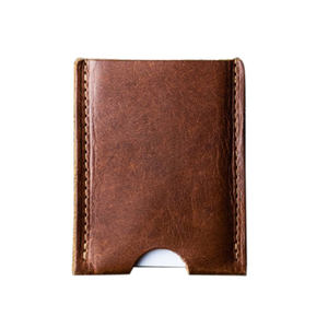 Porte-cartes RFID en cuir véritable décontracté pour hommes et femmes, durable avec fermeture à glissière et deux poignées/sangles de couleur bleue - Product Image 4