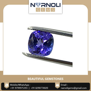 Excellent Quality 1.72 Carat Tanzanite Cushion Faceted Blue Gemstone With 100% Natural Color with Custom Edge Cutting Available - Product Image 6