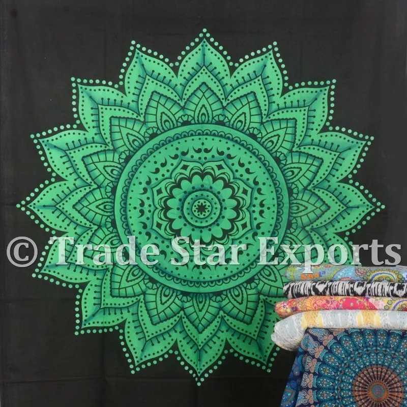 Lotus Mandala Tapisserie Gedruckte Wand dekoration Für Zuhause Ethnische Tages decke Stilvolle Strand wurf Hippie Ombre Indische Wand kunst Tapisserie