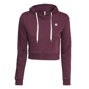 Sudadera con capucha de manga larga para mujer, de algodón y poliéster transpirable, jersey liso personalizado, Top corto - Product Image 4