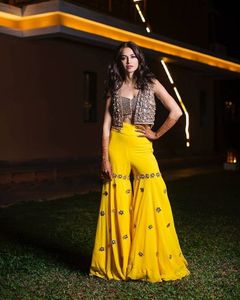 Stylish designer Beautiful faired <b>pant</b> top Dress with beautiful applique work for Party/ Wedding =2020 - Product Image 1
