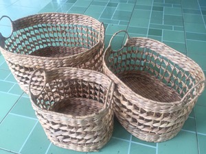 <b>Hanging</b> Water Hyacinth <b>Storage</b> <b>Basket</b> / Decorative Water Hyacinth Laundry <b>Basket</b> Factory Wholesale 99 Gold Data - Product Image 3