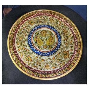 Indian Wholesaler Natural Marble Painted Plate For Gifts - Product Image 1