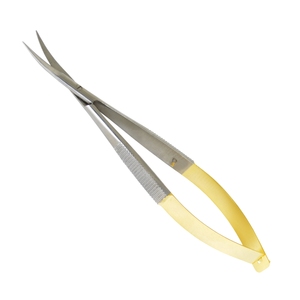 Kéo Cắt Lông Mày Bằng Thép Không Gỉ Half Gold Chất Lượng Tốt Nhất (Cong) Để Tỉa Lông Mày Và Lông Mi, Dụng Cụ Làm Đẹp - Product Image 1