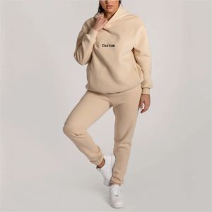 เสื้อสวมหัวผ้าฝ้ายขนแกะแบบเรียบมีฮู้ดสำหรับผู้หญิง,โลโก้แบบกำหนดเอง - Product Image 2