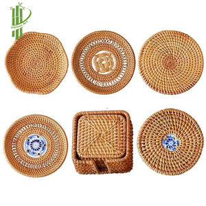 Plateau en rotin de taille personnalisée, 8 pièces, plateau de service, avec poignées décoration pour la maison - Product Image 5