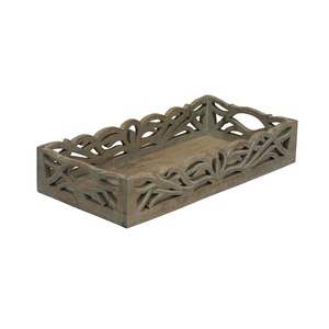 Plateau de service en bois de qualité supérieure design personnalisé maison hôtel restaurant plat de service de table meilleur plateau de service abordable - Product Image 5