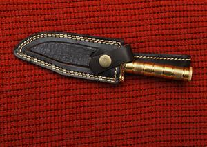 มีดสกินเนอร์เหล็กดามัสกัสสำหรับล่าสัตว์ทำด้วยมือพร้อมปลอกหนังทุกวันใบมีดคงที่ปรับแต่งได้เกรดสำหรับ DIY - Product Image 5