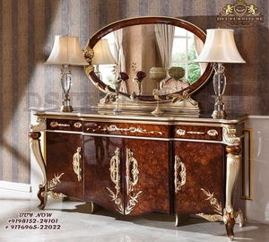 Elegante mesa de comedor turca en nogal pulido francés tallado 4 plazas juego de mesa de comedor de lujo muebles de comedor modernos - Product Image 2