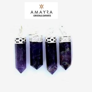 Pendentif crayon améthyste, pendentifs Chakra à vendre, collier Agate de cristaux Amayra, inde, vente en gros - Product Image 2