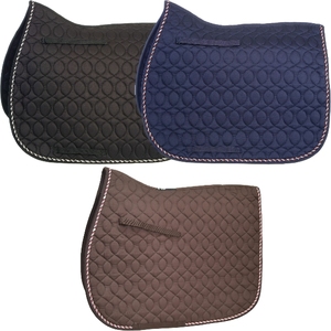แผ่นรองอานม้า Shemax 2023 คุณภาพสูง ขายดี ออกแบบพิเศษสำหรับขี่ม้า รุ่น DELUXE พร้อมขอบผ้าคอร์ดบินดิ้งและซับในผ้าสำหรับม้า - Product Image 6