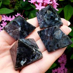 Pirámide de larvikita, cristal de ágata Natural, espécimen coleccionable decorativo, piedra preciosa en forma de pirámide de energía Mineral pulida para - Product Image 2