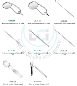 Espejo de boca dental de acero inoxidable manual con mango y soporte Nipkon, equipo dental de metal - Product Image 1